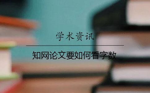 知网论文要如何看字数