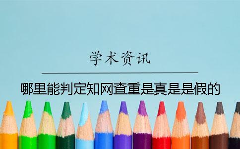 哪里能判定知网查重是真是是假的